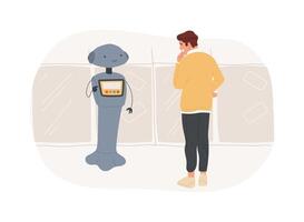 Customer service robots isolated cartoon illustrations. vector