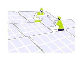 Solar power plants abstract concept illustration. vector