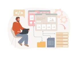 Website scraping isolated cartoon illustrations. vector