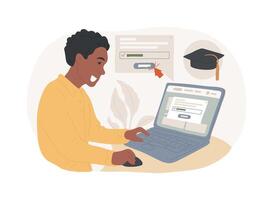 Class access code isolated cartoon illustrations. vector