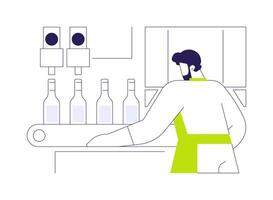 Wine bottling line abstract concept illustration. vector
