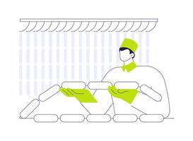 Sausage production abstract concept illustration. vector