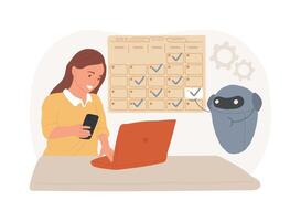 Scheduling systems isolated cartoon illustrations. vector