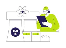 Nuclear fusion abstract concept illustration. vector