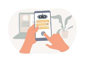 Call center automation isolated cartoon illustrations. vector