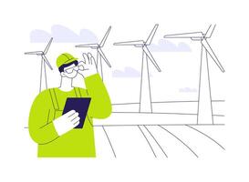 Wind farm abstract concept illustration. vector