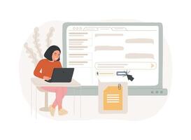 Attach assignment isolated cartoon illustrations. vector