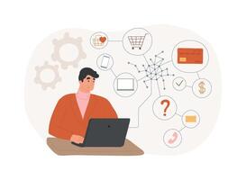 Transactions processing isolated cartoon illustrations. vector