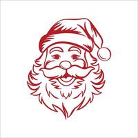 Line art design of Santa Claus head with laughing face vector