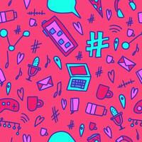 seamless pattern with technology elemens. vector