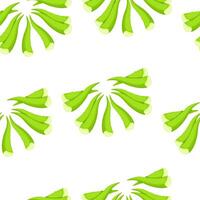 Seamless pattern of green Aloe Vera leaves on white background vector