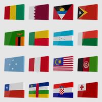 Set of isometric countries of the world vector