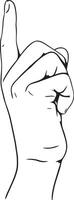 Hand making a gesture pointing up or number one vector