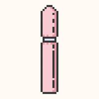 Tube of mascara icon pixel art.Closed mascara.Mascara container icon pixel art.Pixeleted sign for mobile concept and web design. illustration EPS 10. vector