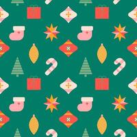 Christmas seamless pattern of geometric Christmas and New Year's elements.Minimalist green print for Xmas wrapping paper, backgrounds.New Year,Christmas wrapping paper concept. illustration EPS 10 vector