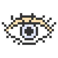 Eye pixel art icon.Simple pixel human eye.Pixel art element for 8 bit game. Vision,eye cosmetics concept. illustration EPS 10 . vector