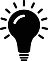 Light bulb icon in flat. sign for apps or website. Idea Symbol, logo Different style icons graphics Bulb Lighting Electric lamp isolated on vector