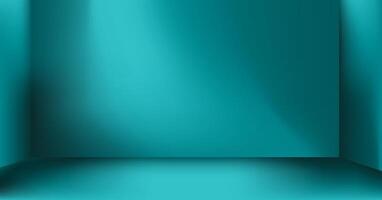Vibrant Turquoise Background With Soft Lighting in an Empty Room Setting vector