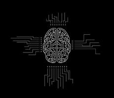 Exploring The Intersection Of Technology And Neuroscience In A Futuristic Illustration vector