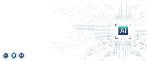 Exploring Artificial Intelligence Through Innovative Laptop Displaying Brain Graphics on Futuristic Background vector