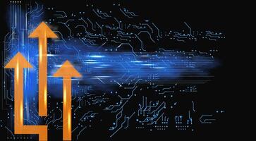 Dynamic Digital Background With Arrows Indicating Growth, Technology, and Progress in a Futuristic Setting vector