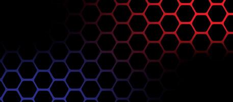 Geometric Patterns With Honeycomb Structure in Black, Red, and Blue Color Scheme vector