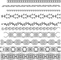 set of text delimiters for your print or banner. illustration decorative swirls divider. collection of calligraphic objects. vector