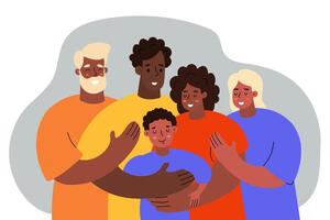 Family Embracing Each Other in a Warm and Loving Moment vector