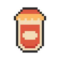 jam in a glass pixel art vector