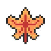 autumn leaf pixel art vector