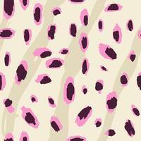 Abstract animal skinand fur print seamless pattern with nature hand drawn shapes, spots, dots and lines with textures. Vibrant jungle boho print. Modern exotic collage geometric illustration vector