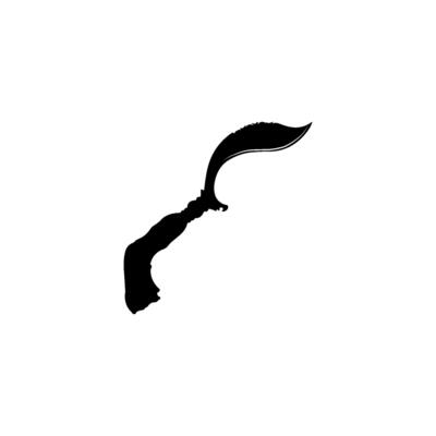 Flat design of traditional Indonesian Kujang weapon