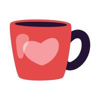 Hand drawn a cup of coffee with heart on white background vector