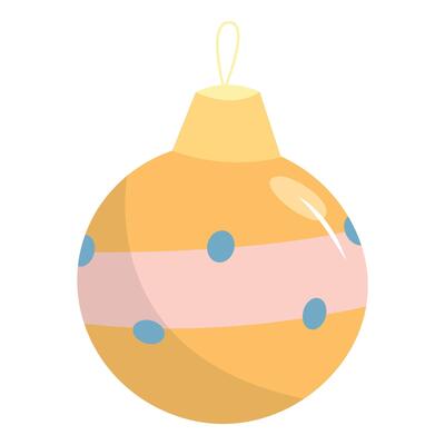Hand drawn christmas ball ornaments illustration on a white