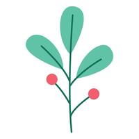 Red winter berry branches element on white background vector