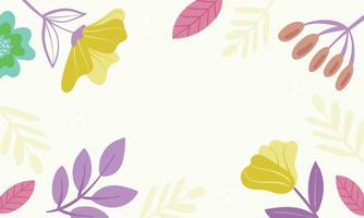 Hand drawn spring background, Flat design abstract floral background vector