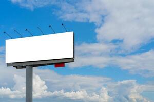 Billboard on pillar against the sky. Empty space for text. photo