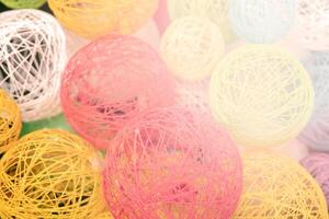 Spheres glued from threads. photo