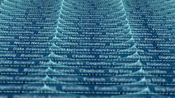 Artificial intelligence and machine learning concepts. Abstract technology background deep learning. video