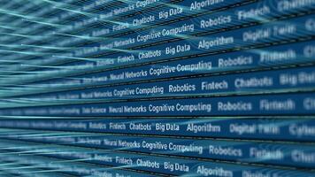 Artificial intelligence and machine learning concepts. Abstract technology background deep learning. video