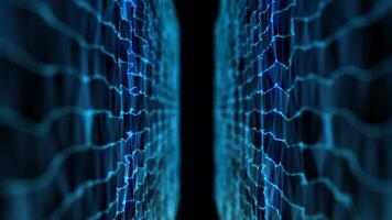 A polygonal wireframe shield background represents secure technology Ensuring data protection cyber security antivirus solutions video