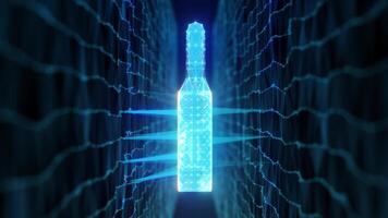 A polygonal wireframe shield background represents secure technology Ensuring data protection cyber security antivirus solutions video