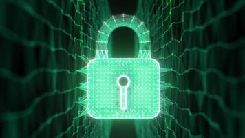 A polygonal wireframe shield background represents secure technology Ensuring data protection cyber security antivirus solutions video