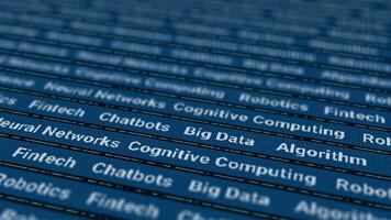 Artificial intelligence and machine learning concepts. Abstract technology background deep learning. video