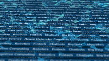 Artificial intelligence and machine learning concepts. Abstract technology background deep learning. video