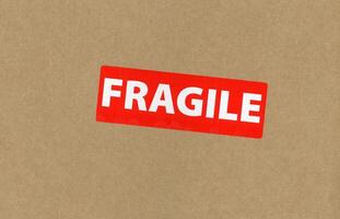 fragile label on packet photo