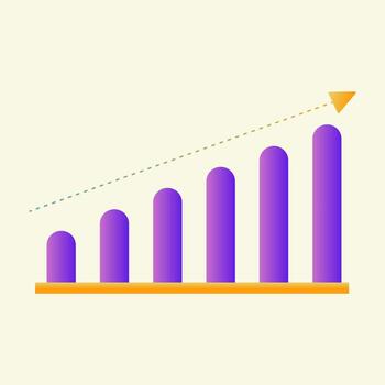 Graph icon with arrow up is suitable for business Success and Growth illustrations, financial growth illustrations, progress, motion graphic assets, and presentation elements. vector