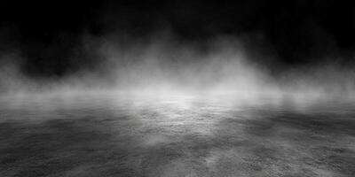 Foggy landscape with soft light in a dark environment photo