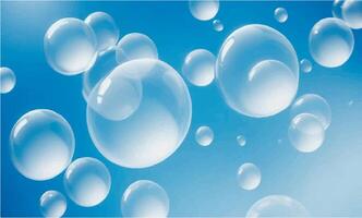 Floating bubbles on blue gradient vector