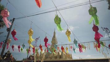 Vientiane, Laos - November 14, 2024 - Lantern in Wat That Luang Neua, Temple in Pha That Luang Area video